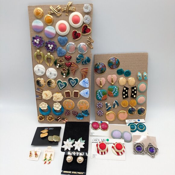 Vintage Jewelry - Vintage 80s & 90s reseller earrings 50+ bundle